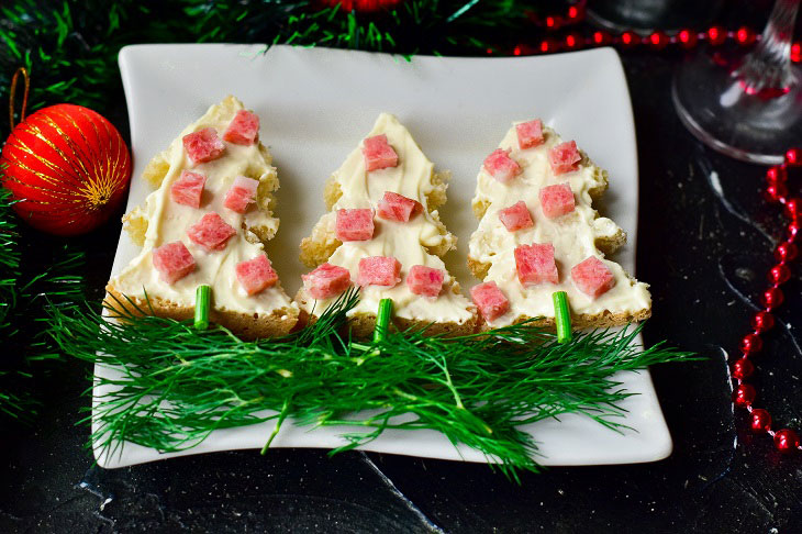 New Year's sandwiches "Christmas Trees" - an excellent decoration for the festive table