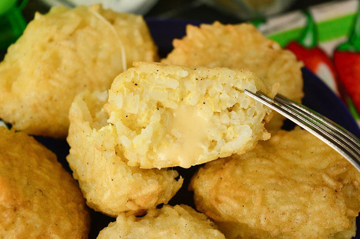 Original rice balls with cheese - an easy recipe for an excellent snack
