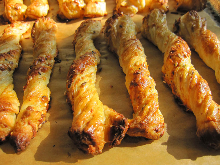 Homemade puff cheese sticks are a great substitute for chips and cookies