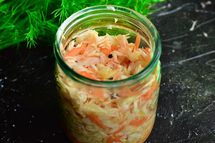 Sauerkraut in a day - it's easy to prepare, but it turns out just amazing