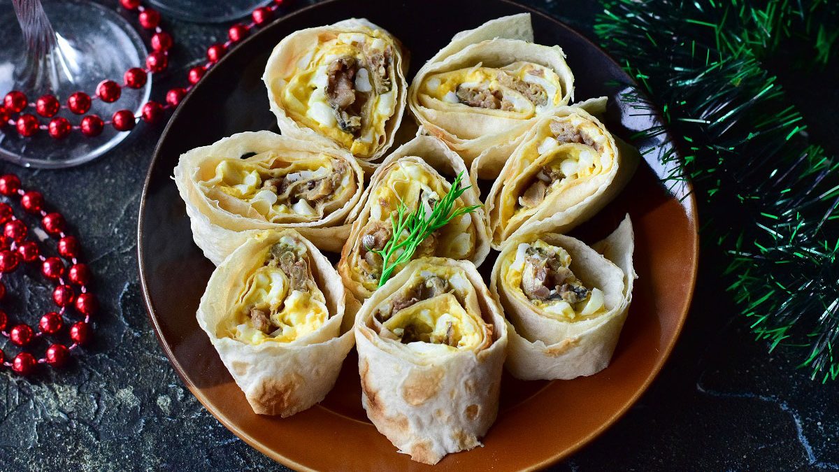 Lavash rolls with sprats – no one will refuse such an appetizer