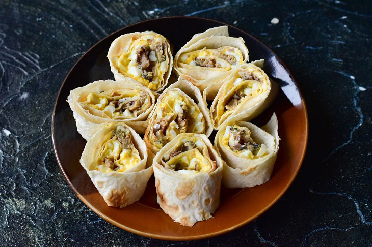 Lavash rolls with sprats - no one will refuse such an appetizer