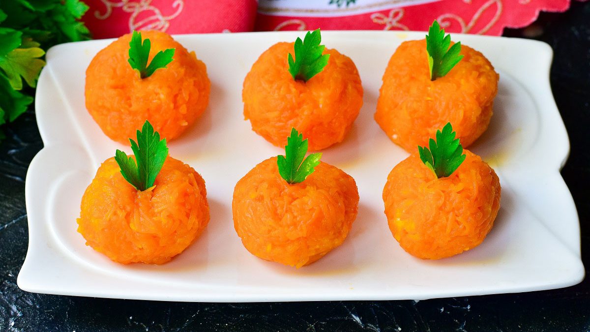 Appetizer “Tangerines” on the festive table
