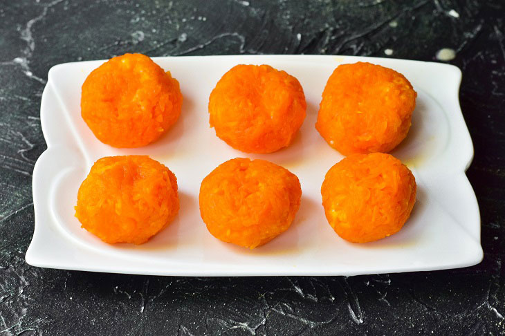 Appetizer "Tangerines" on the festive table