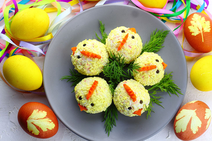 Snack "Chickens" on the festive table - will delight both adults and children