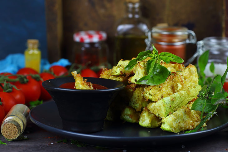 Crispy breaded zucchini sticks - a simple recipe from affordable products