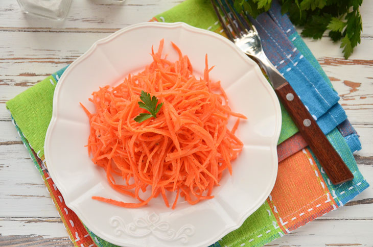 Korean-style carrots in 30 minutes - a step-by-step recipe with a photo