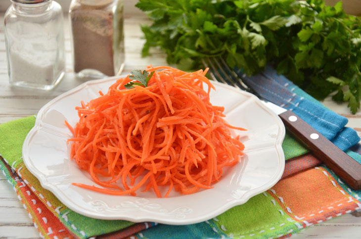 Korean-style carrots in 30 minutes - a step-by-step recipe with a photo