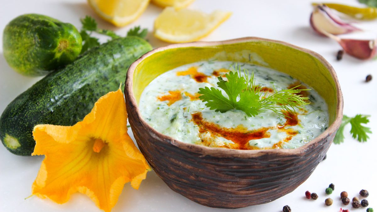 Delicious Greek Tzatziki Sauce from Fresh Cucumber – Step by Step Recipe with Photo