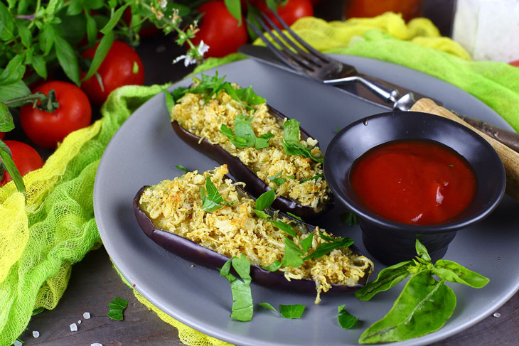 Eggplant baked in the oven with cheese - soft and juicy with a crispy crust