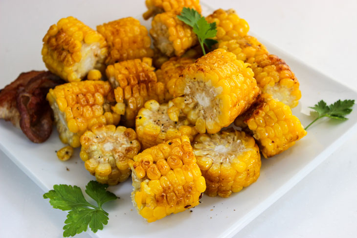 Fried Corn with Bacon - step by step recipe with photo