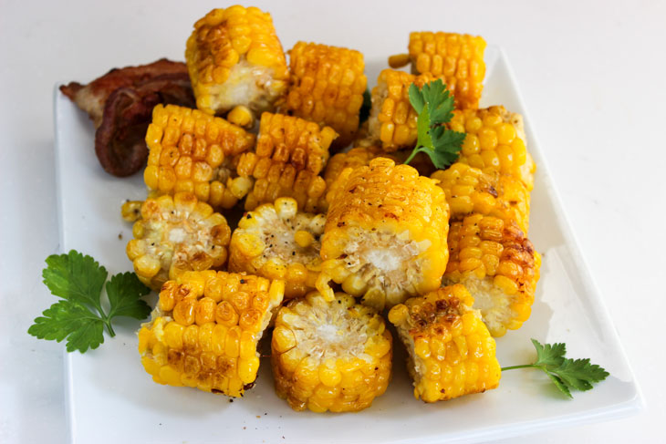 Fried Corn with Bacon - step by step recipe with photo