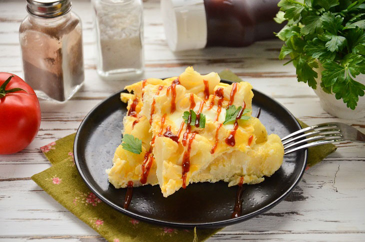 Frittata with cauliflower and melted cheese - very tasty and healthy