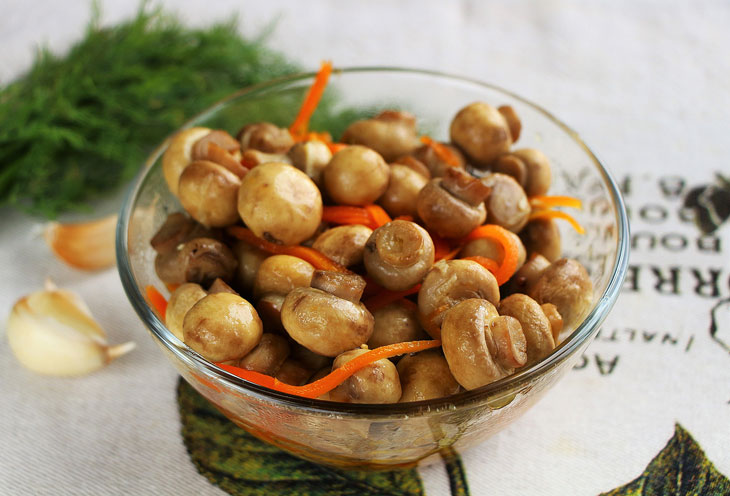 Pickled mushrooms with carrots in 10 minutes - you will no longer buy store-bought