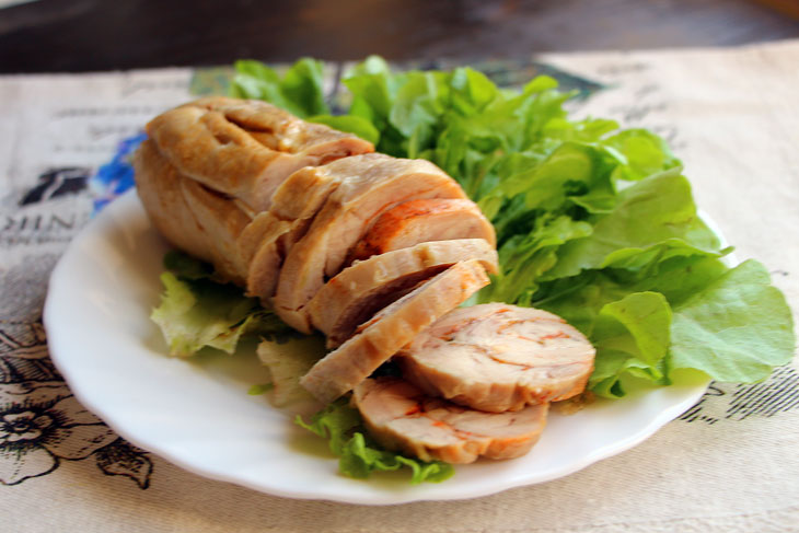 Steamed chicken thigh roll - dietary, tasty and beautiful