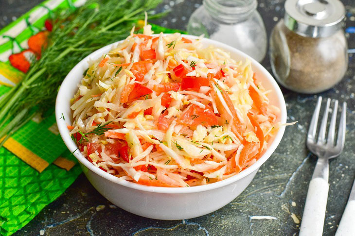 Salad "Panagyursky" with young cabbage - a delicious and easy recipe