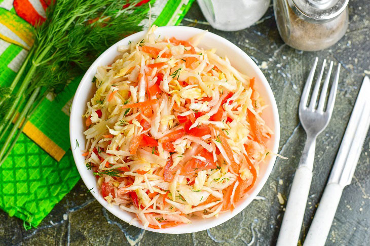Salad "Panagyursky" with young cabbage - a delicious and easy recipe