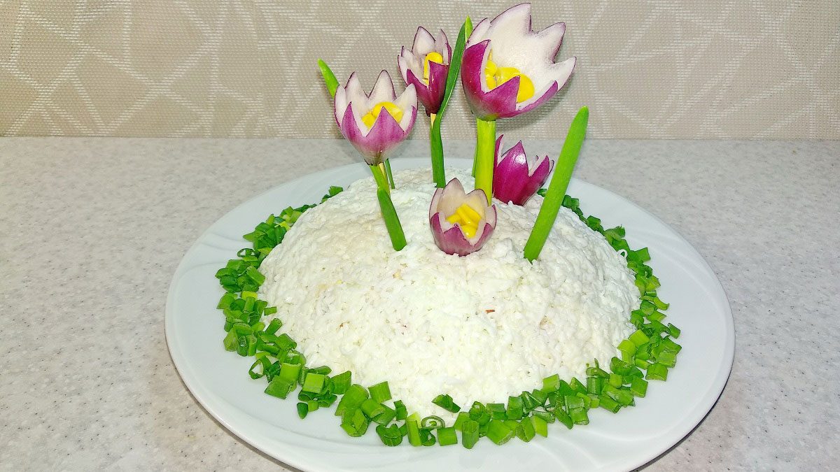 Spring salad “Crocuses” – festive and tasty