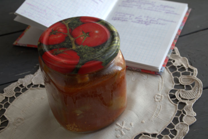 Eggplants stuffed with garlic for the winter in Armenian style