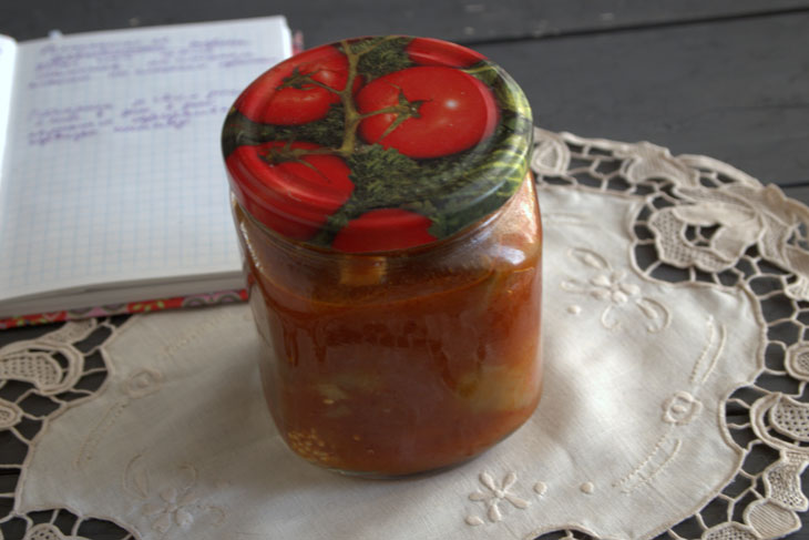 Eggplants stuffed with garlic for the winter in Armenian style