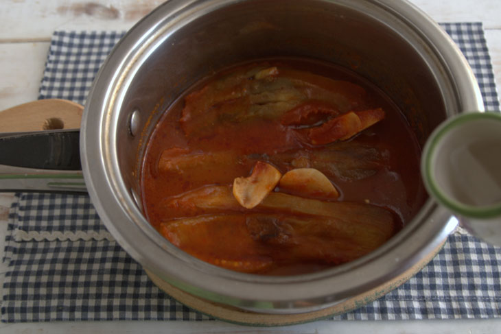 Eggplants stuffed with garlic for the winter in Armenian style