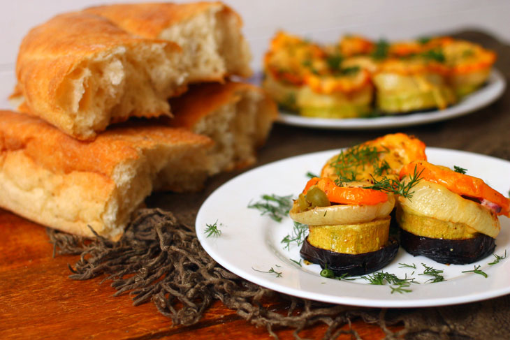 Vegetable turrets with cheese in the oven - an interesting summer recipe