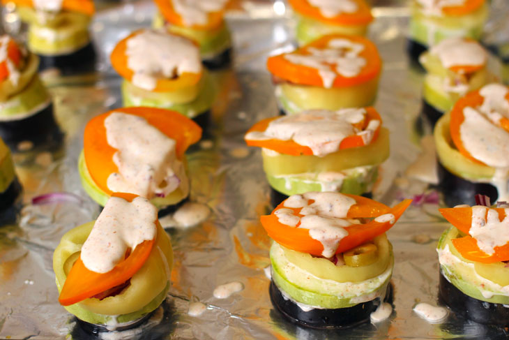 Vegetable turrets with cheese in the oven - an interesting summer recipe