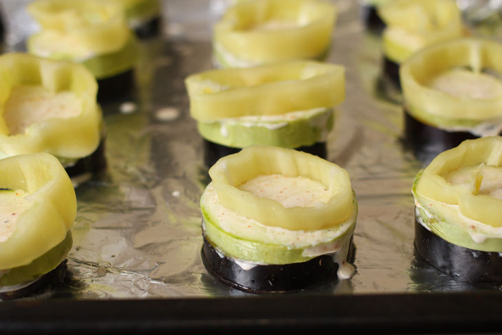 Vegetable turrets with cheese in the oven - an interesting summer recipe