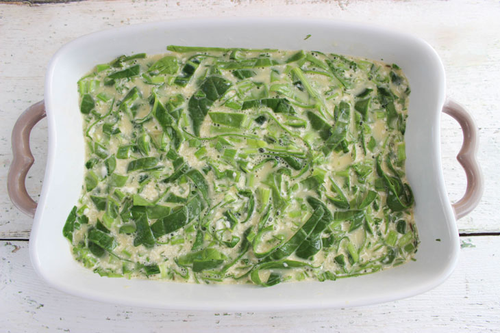 Omelette with greens in the oven - lush, soft and juicy