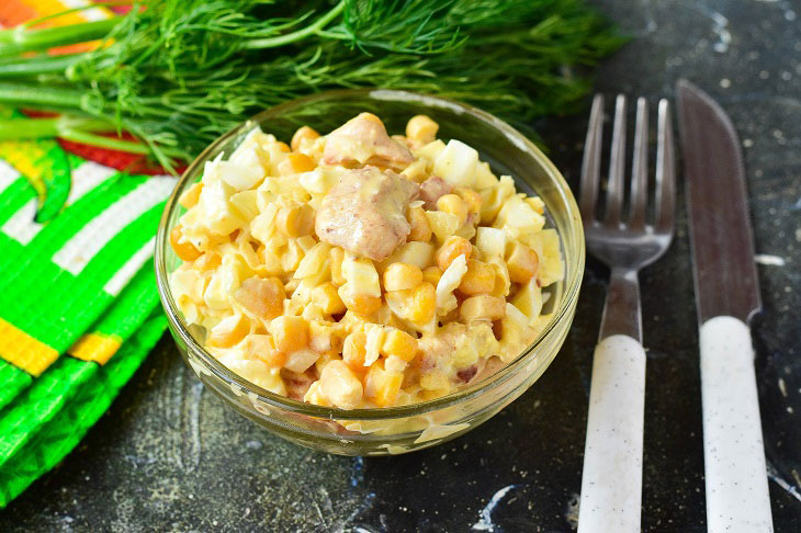 Salad "Gentle" with chicken - festive and tasty