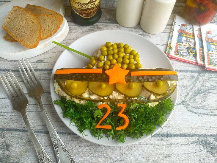 Male salad for February 23 - delicious and festive