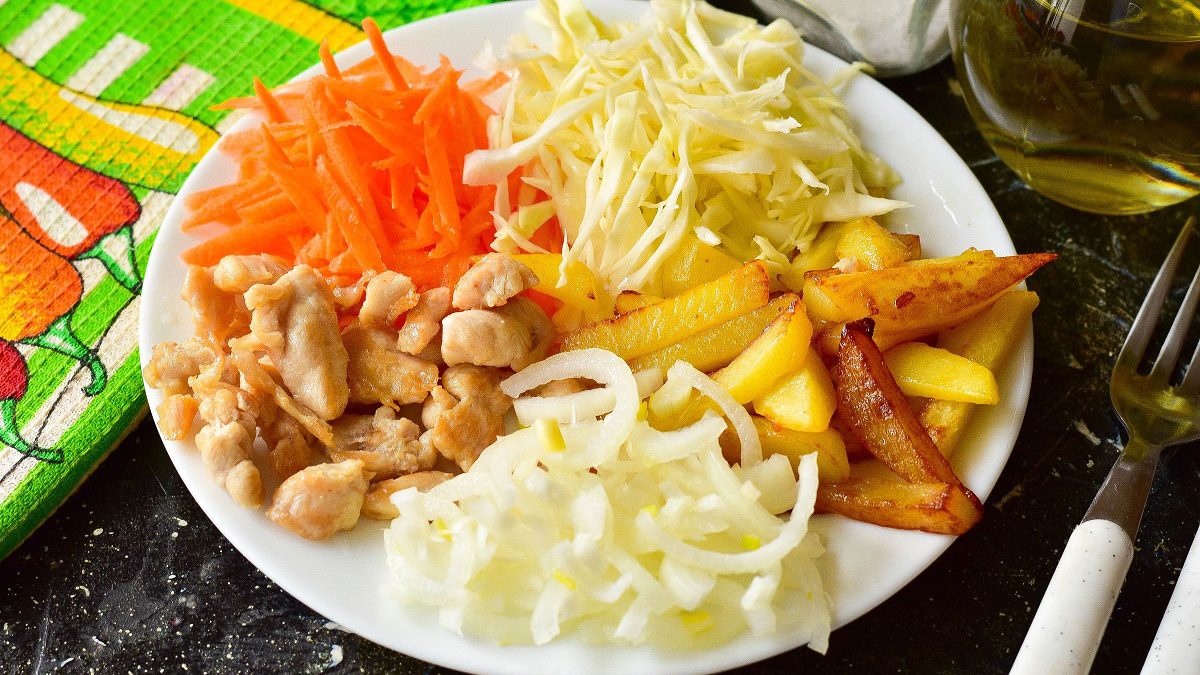 Salad “Chafan” with chicken – an original and bright recipe