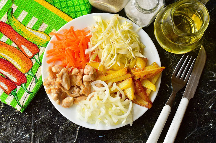 Salad "Chafan" with chicken - an original and bright recipe