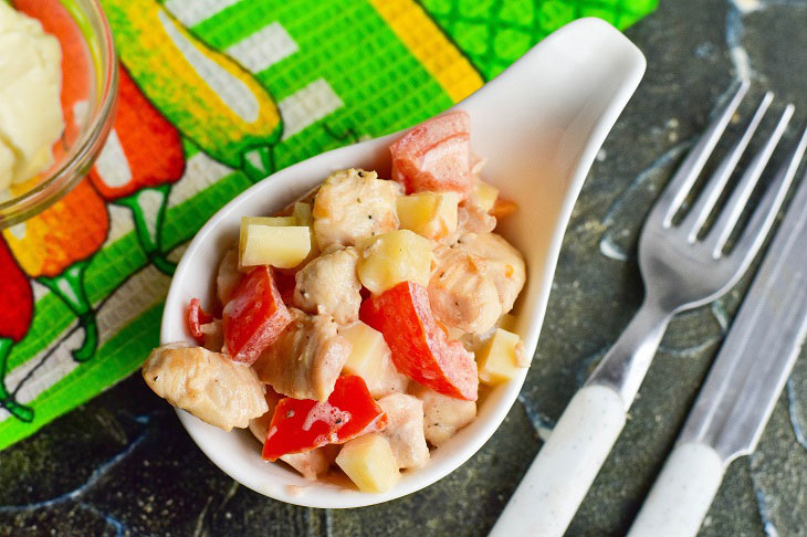 Salad "Coquette" with chicken - an interesting quick recipe