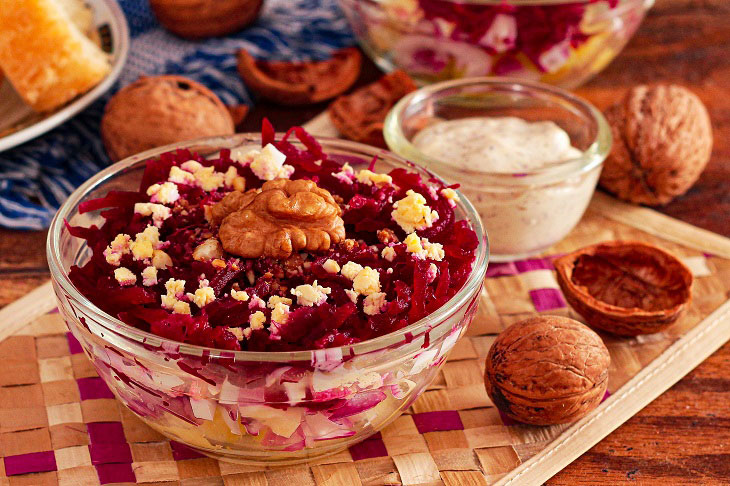 Salad "Count" with beets - tasty and spicy