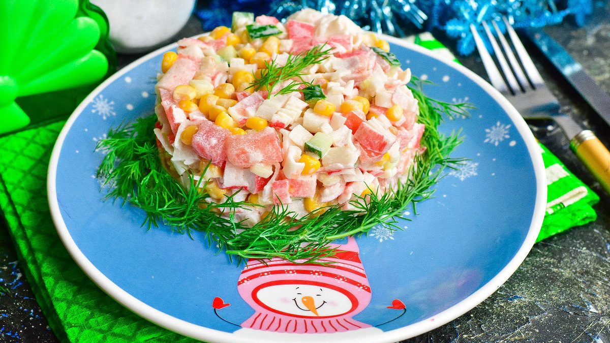 Salad “Beauty” of crab sticks – a delicious and original recipe