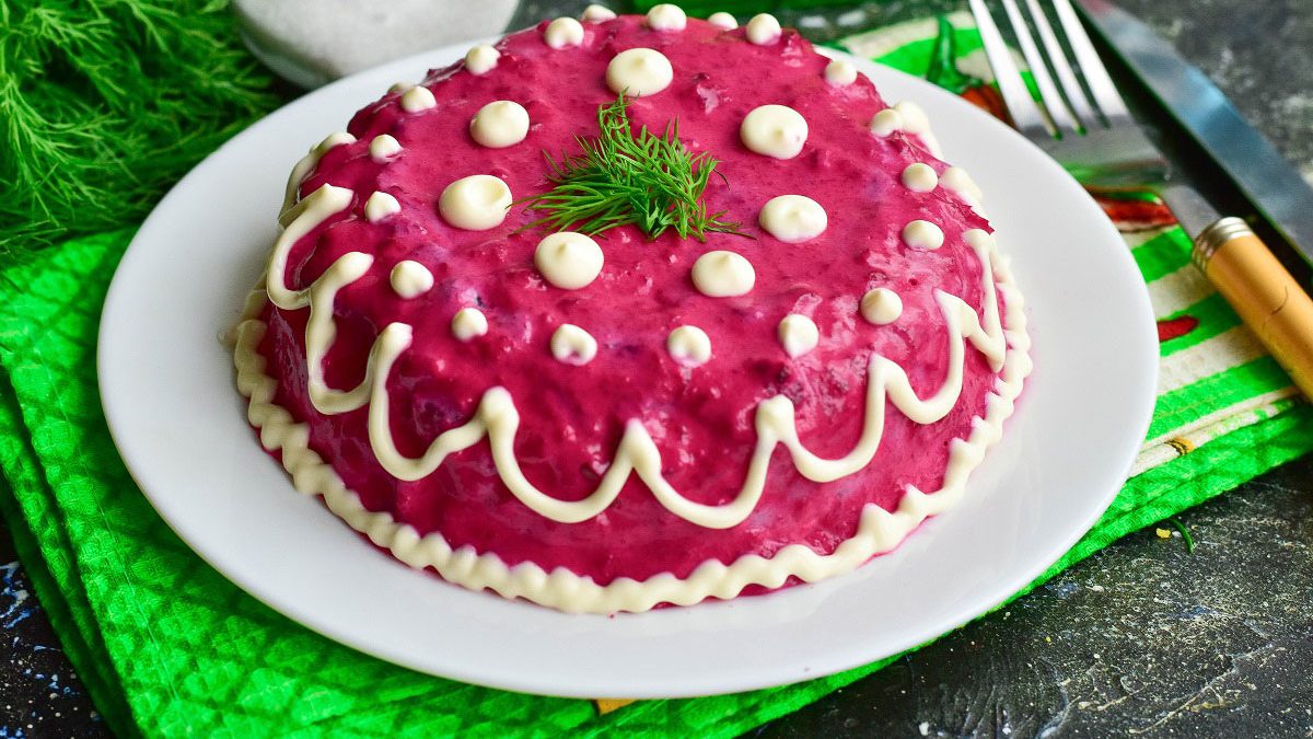 Cake-salad “Herring under a fur coat” – unusual and very tasty