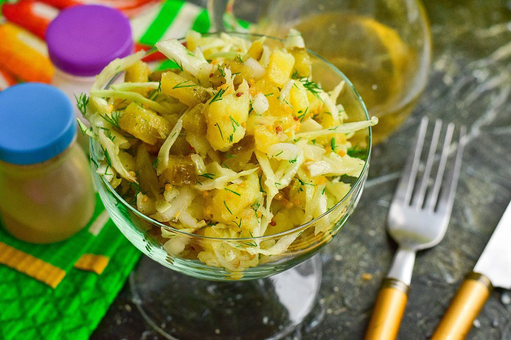 Potato salad "Minute business" - an interesting recipe in a hurry