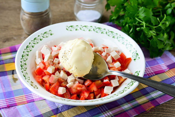 Salad "Italian" with crab sticks - unusual and tasty