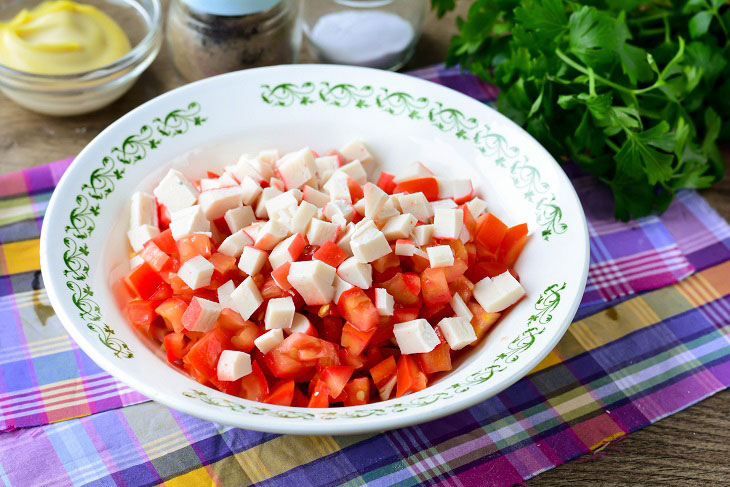 Salad "Italian" with crab sticks - unusual and tasty