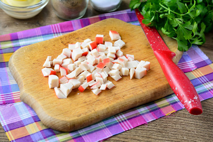 Salad "Italian" with crab sticks - unusual and tasty