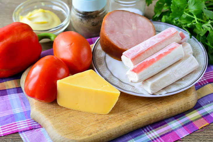 Salad "Italian" with crab sticks - unusual and tasty