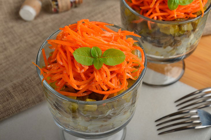 Salad "Isabella" with Korean carrots - simple and festive