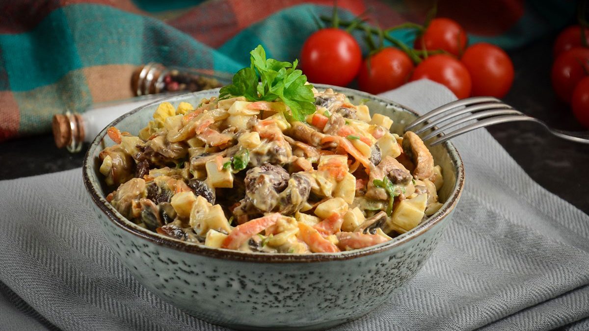 Salad “Belarusian” with liver and mushrooms – a delicious recipe for any occasion