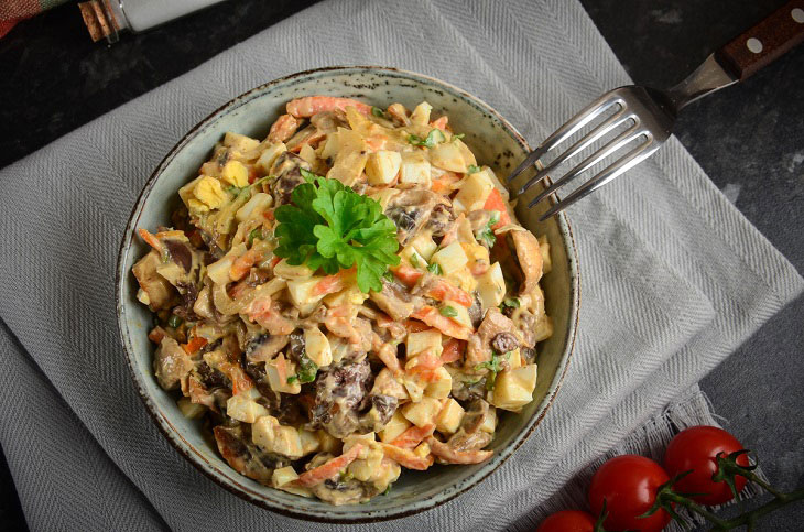 Salad "Belarusian" with liver and mushrooms - a delicious recipe for any occasion