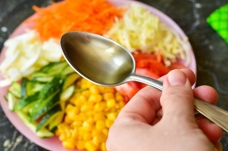 Salad "Rainbow" - beautiful, bright and low-calorie