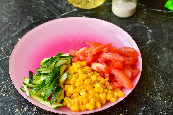 Salad "Rainbow" - beautiful, bright and low-calorie