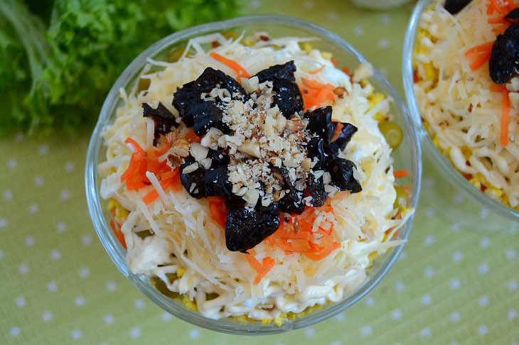 Salad "Prague" on the festive table - very tasty and elegant