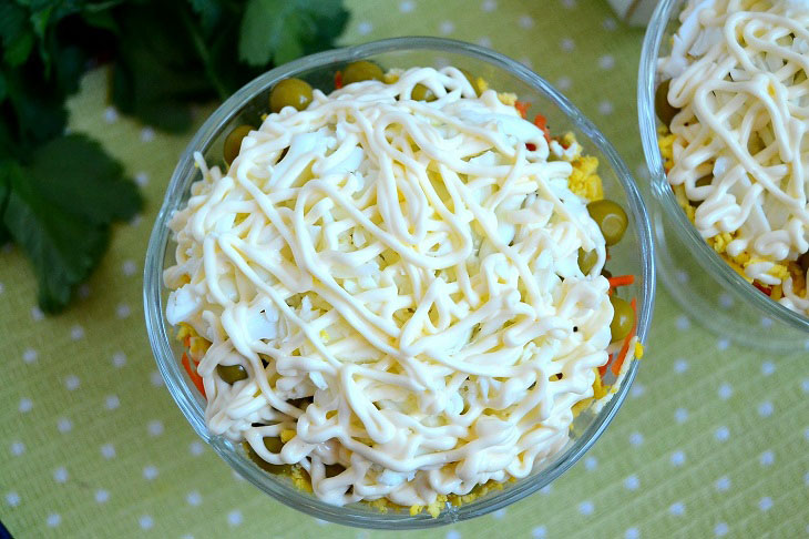 Salad "Prague" on the festive table - very tasty and elegant