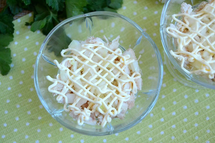 Salad "Prague" on the festive table - very tasty and elegant